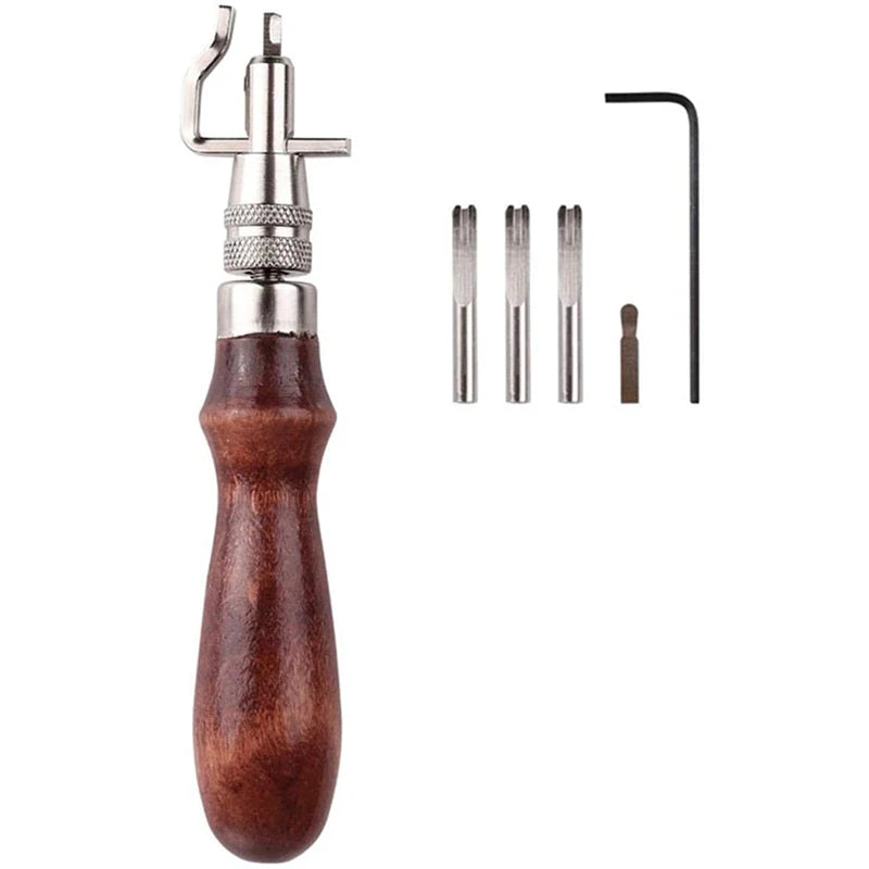 Adjustable Leather Edge Stitching Groover Leathercraft Tool Digging Sharp Knife Groover Kit Leather Craft Shovel Device