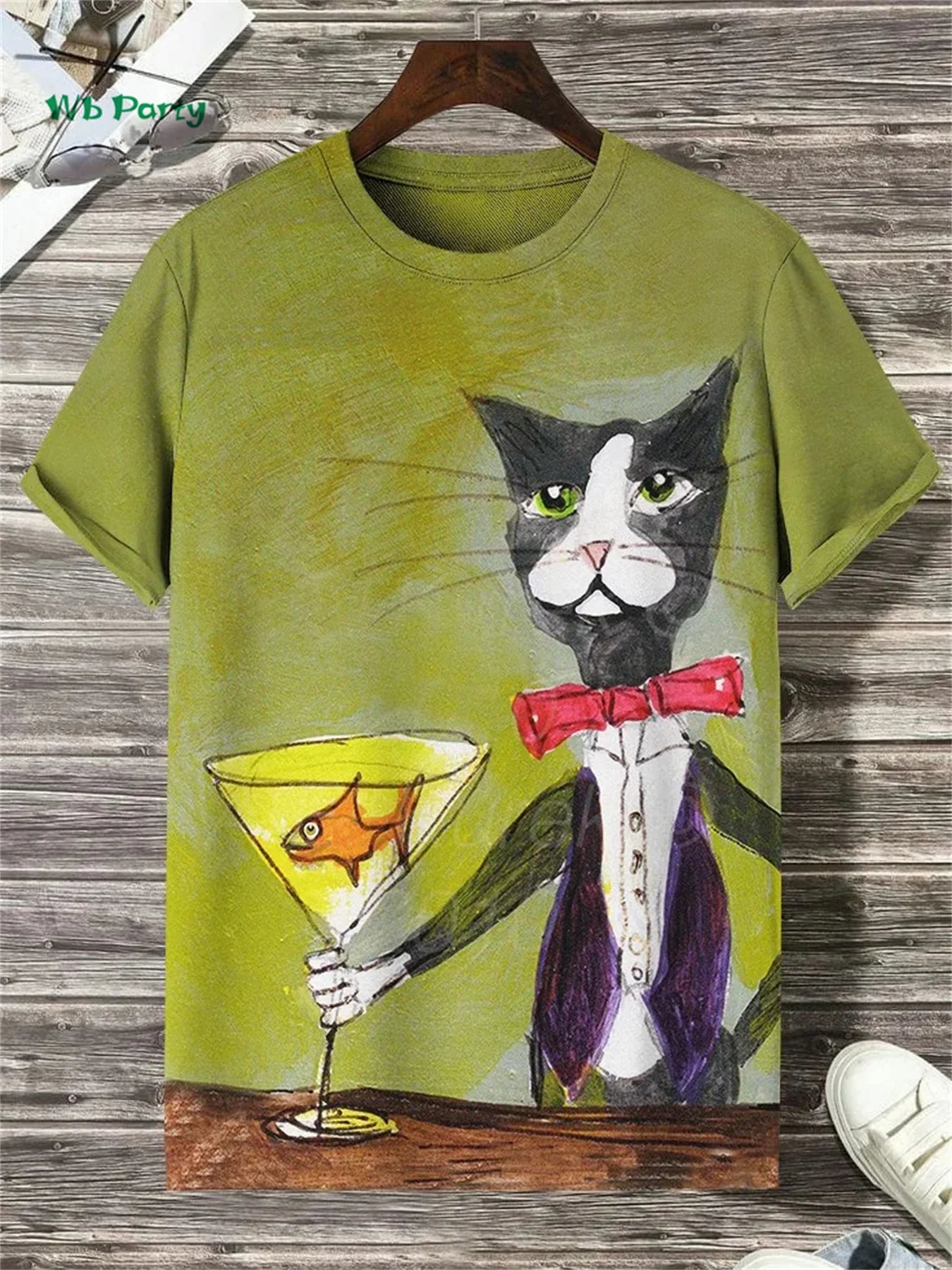 Cat Print Men's T-Shirt 3D Funny Animal Pattern Short Sleeve T-Shirt Oversized Y2k Top Summer Men's Daily Street Casual Clothing