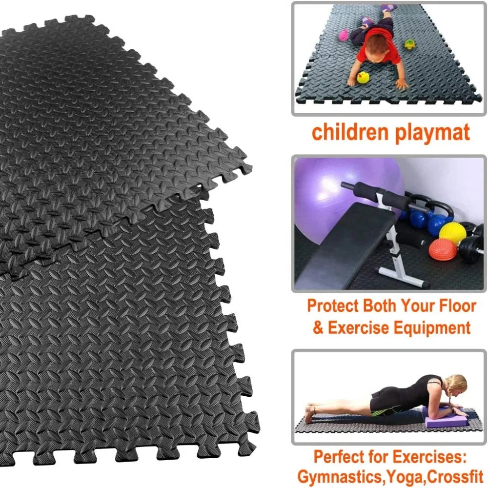 6-12pcs 30*30CM Eva Gym Mat Sports Protection Gym Mat Non-Slip Splicing Carpet Fitness Equipment Yoga Leaf Mat Home Exercise