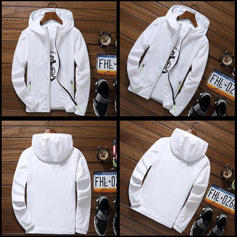 Mens Women Reflective Jacket DIY Custom Design Logo Windbreaker Zipper Jackets Coat Sunscreen Jacket Sports Pilot Oversized 7XL