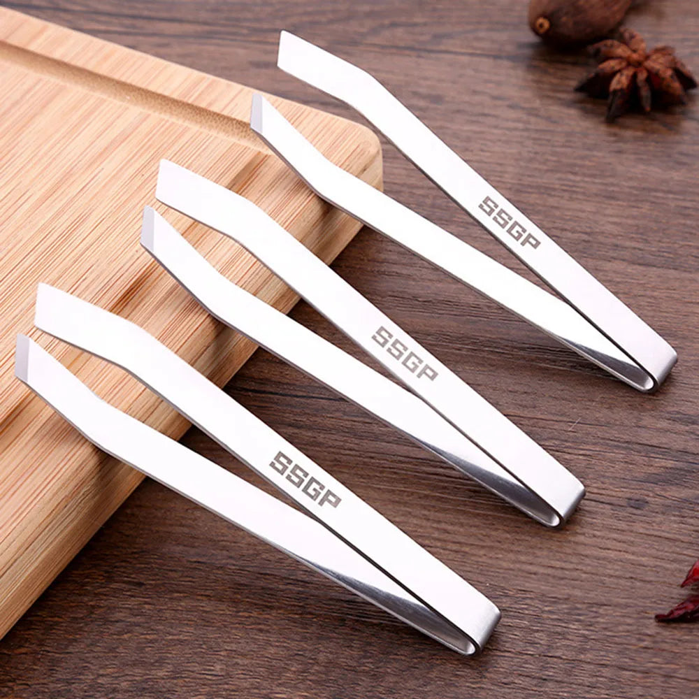 Pig Fur Hair Pliers Fish Meat Bone Clip 304 Stainless Steel Flat Mouth Tweezers Feather Removal Household Kitchen Cooking Gadget