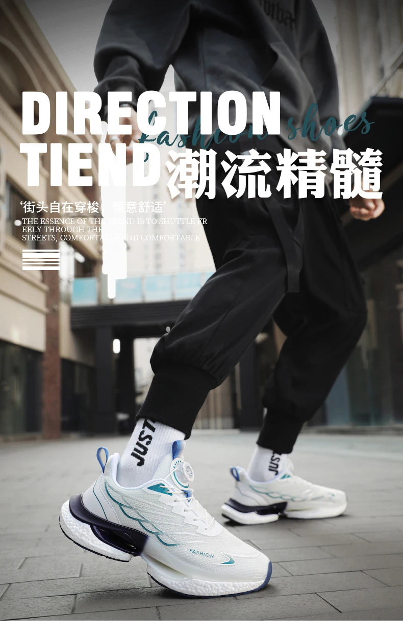 Men Casual Mesh Sneakers 2024 New Autumn Men Fashion Running Shoes Twist Buckle Non-slip Breathable Outdoor Soft Sport Shoes