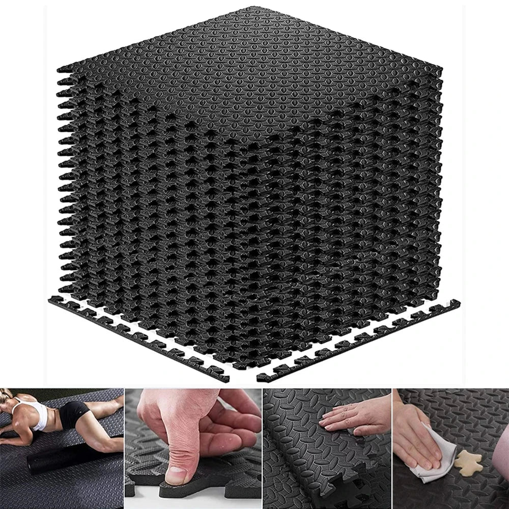 6-12pcs 30*30CM Eva Gym Mat Sports Protection Gym Mat Non-Slip Splicing Carpet Fitness Equipment Yoga Leaf Mat Home Exercise