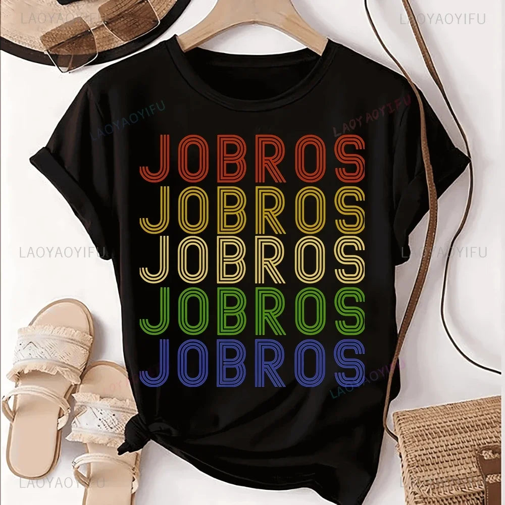 JONAS Classic Printed T-shirt Top JONAS BROTHERS Unisex Trend Harajuku Short Sleeve Unisex Shirt Graphic Oversized T-shirt