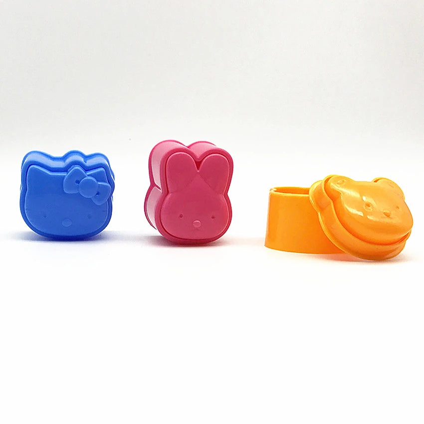 Sushi Mold Maker Sushi Making Kit Cartoon Bear Rabbit Onigiri Rice Ball Mold Kids Packed Lunch Kitchen Tools Accessories